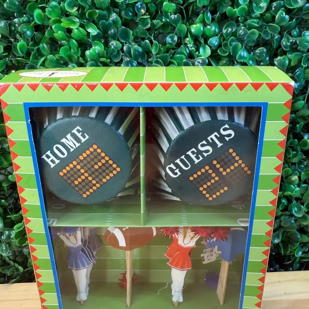 New Football Meri Meri Cupcake Liners Kit Cheerleader Football Players Game Day